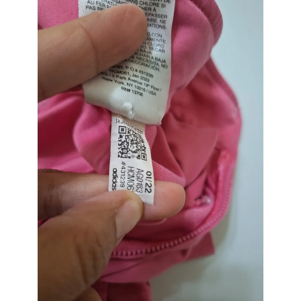 Adidas Kids Athletic‎ Track Jacket Pink Size 6X Full Zip Logo 3 Stripes